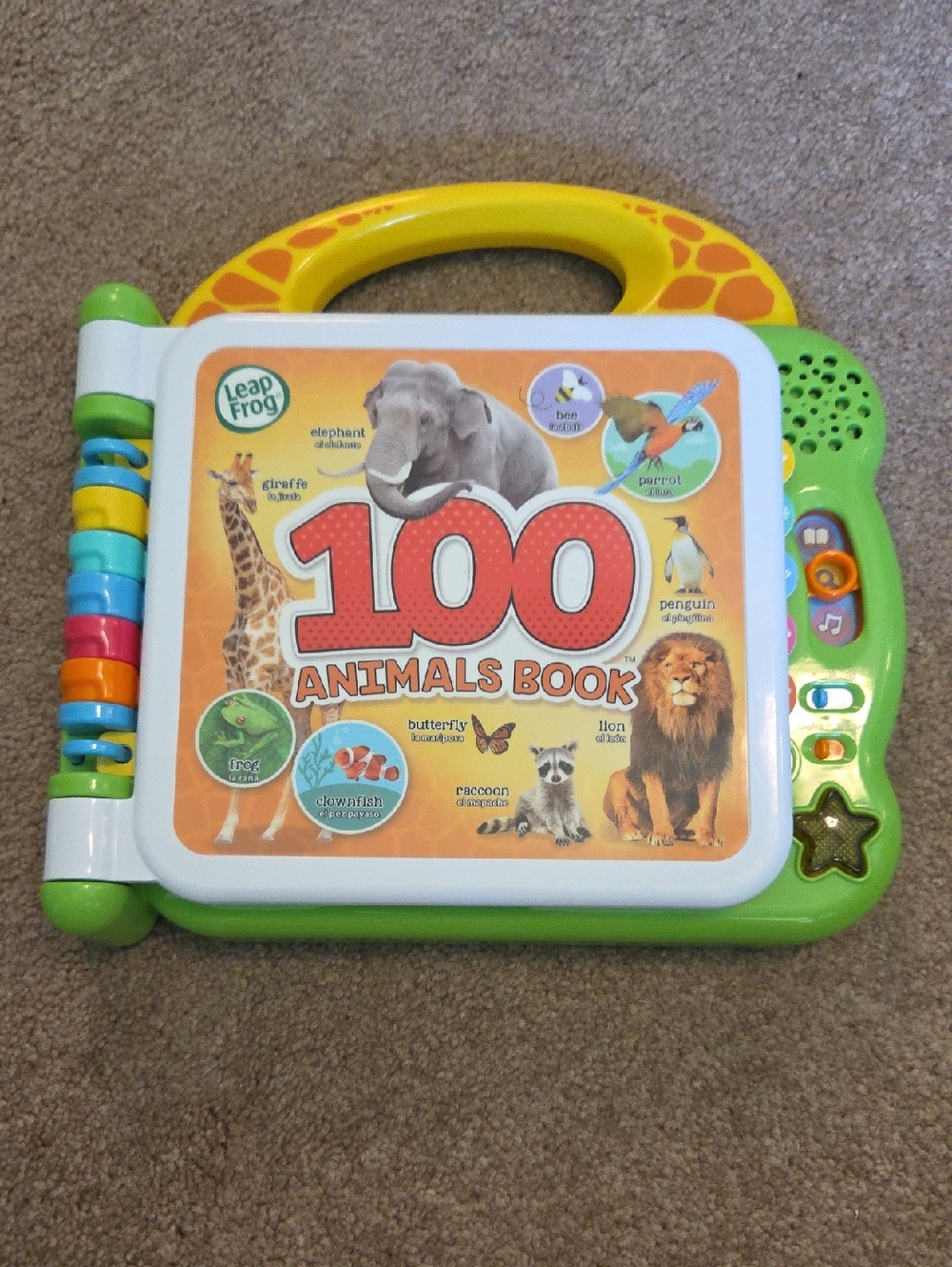LeapFrog 100 Animals Interactive Learning Book - Green and Yellow